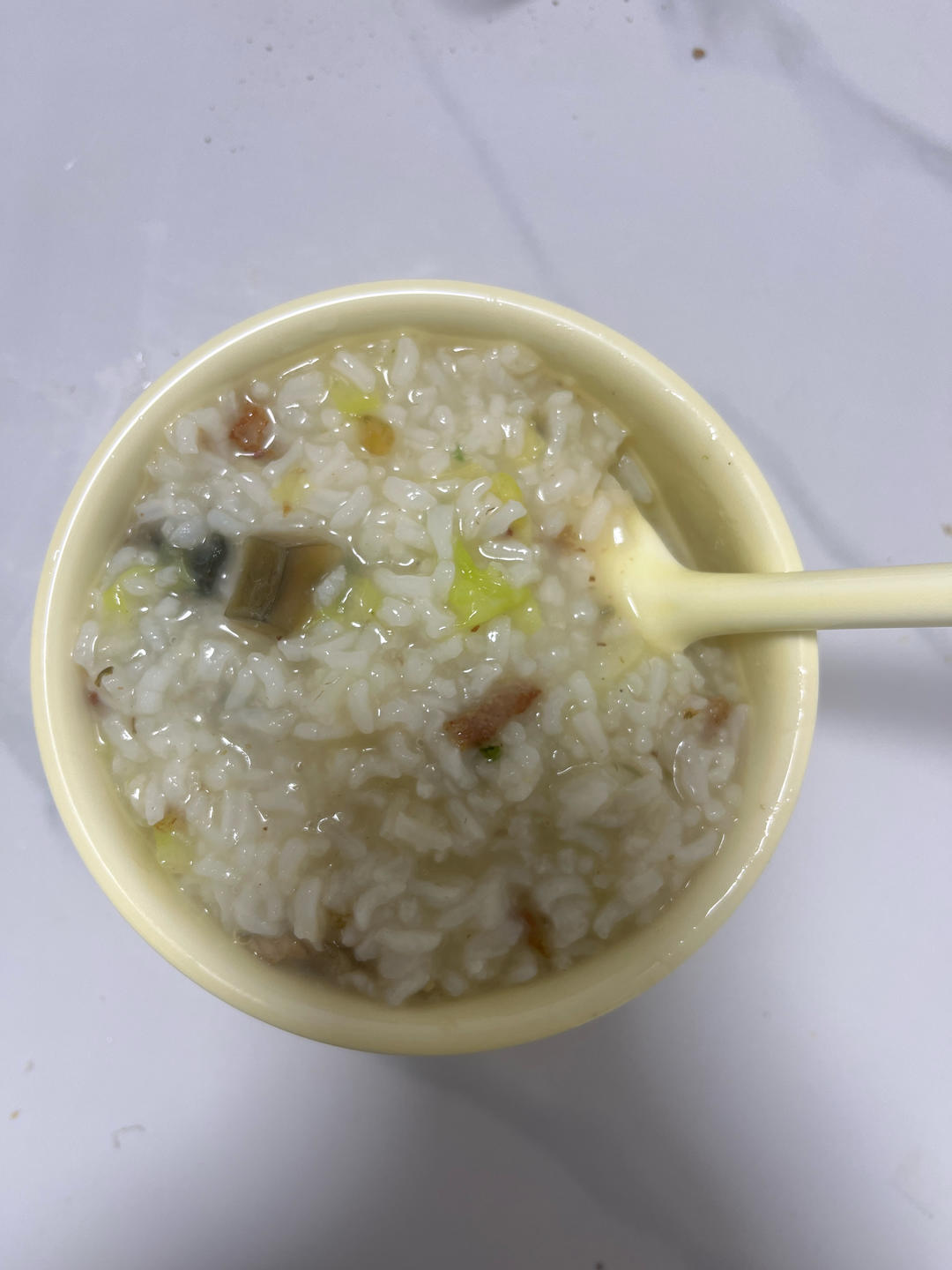 妈妈👩教我做的皮蛋瘦肉粥🥣简单快捷美味😋