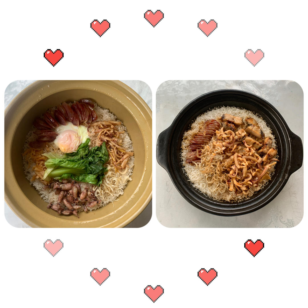 海味腊肠煲仔饭VS马鲛鱼煲仔饭的做法