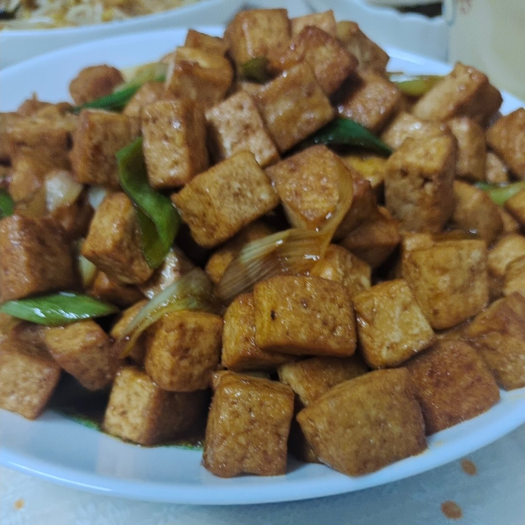 葱烧豆腐