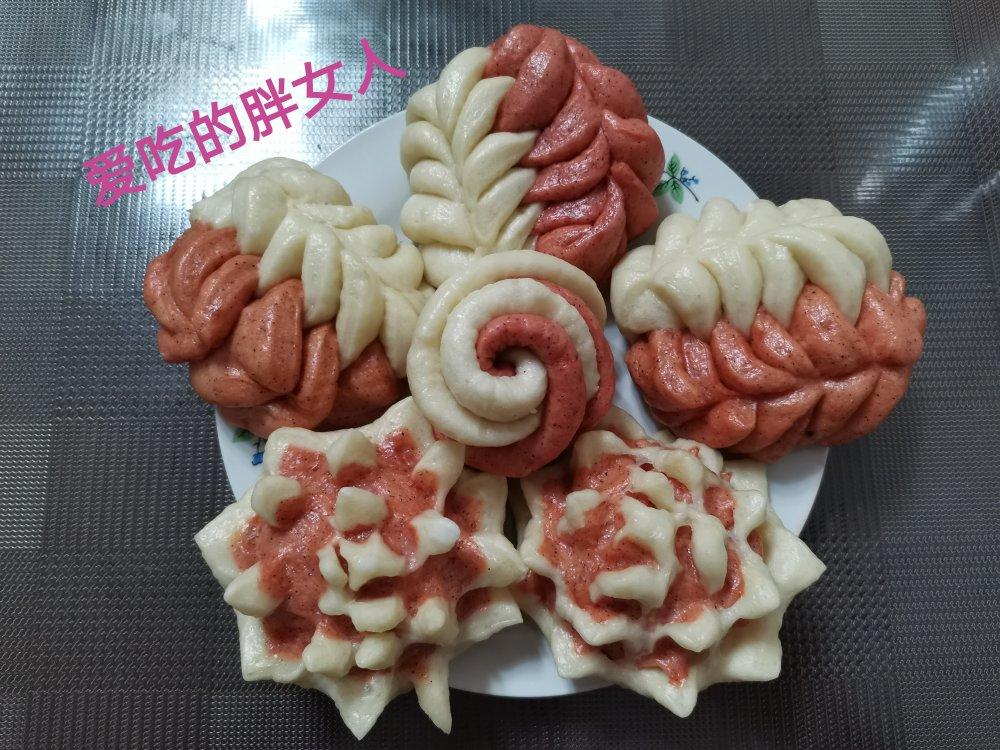 火龙果玫瑰馒头