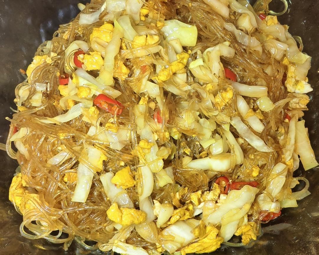 粉丝炒包菜