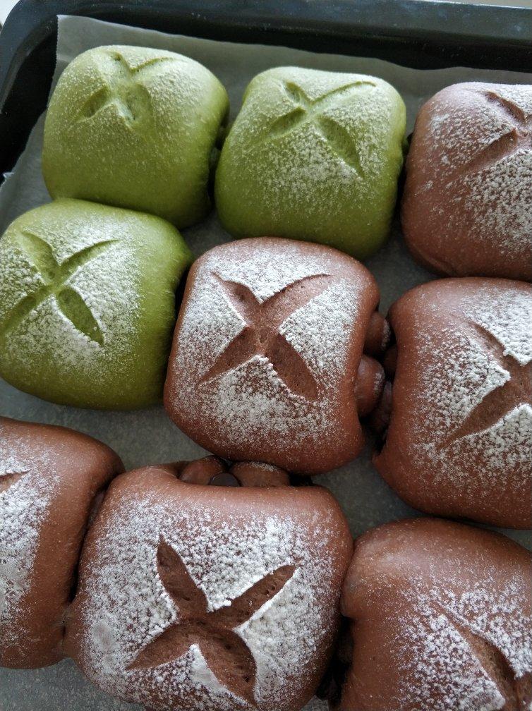 抹茶红豆牛奶卷（超好揉出手套膜的方子）