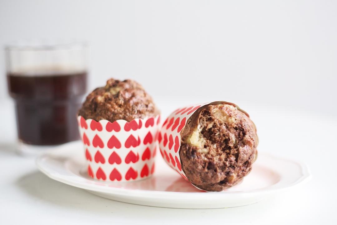 全麦黑巧香蕉马芬（附无麸质版）丨健康·烘焙