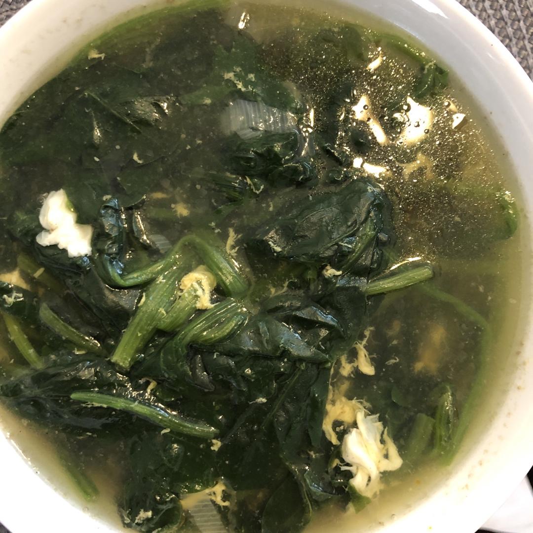 鲜鸡蛋菠菜汤