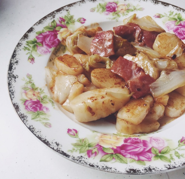 南方年糕（酱油韭黄肉丝）