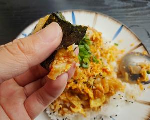 日式∣辣白菜炒蛋盖饭的做法 步骤9