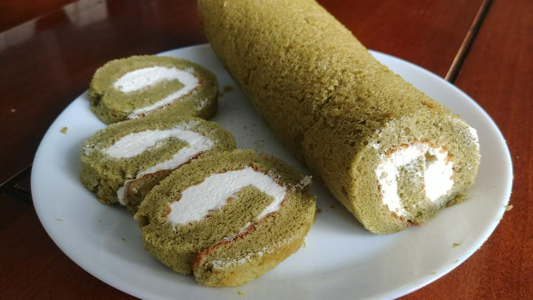抹茶奶油蛋糕卷，一抹，倾心