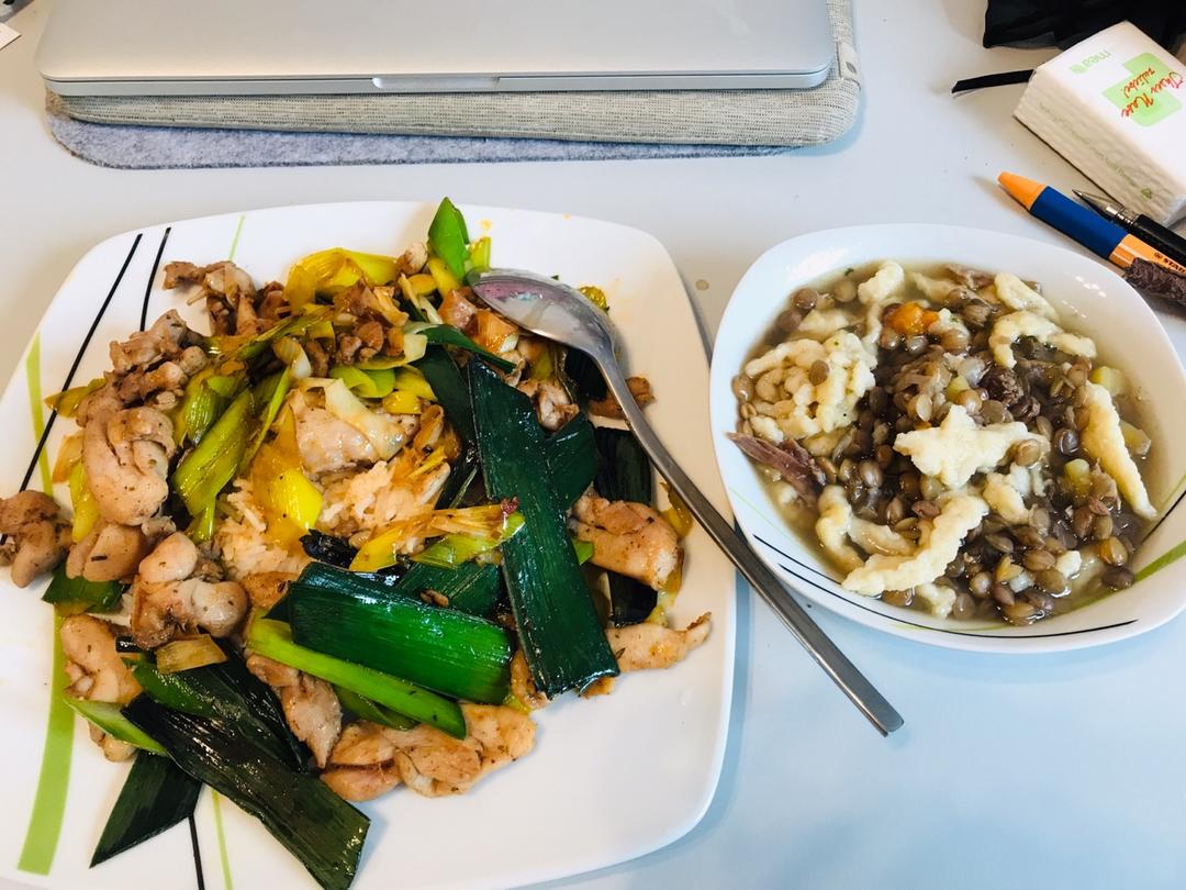 大葱生炒鸡肉