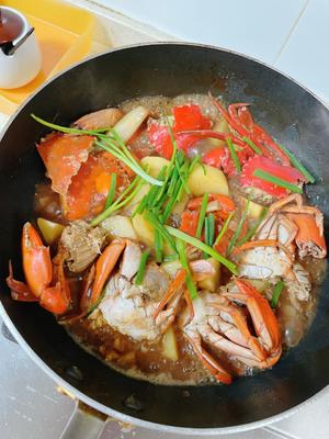 米其林三星餐厅新荣记食谱-青蟹烧土豆 90的做法 步骤8