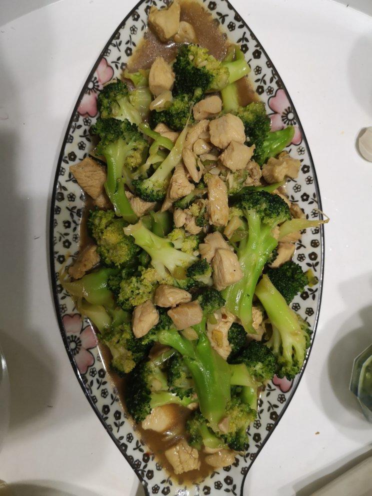 西蓝花炒鸡胸肉(适合想减肥又馋的人)