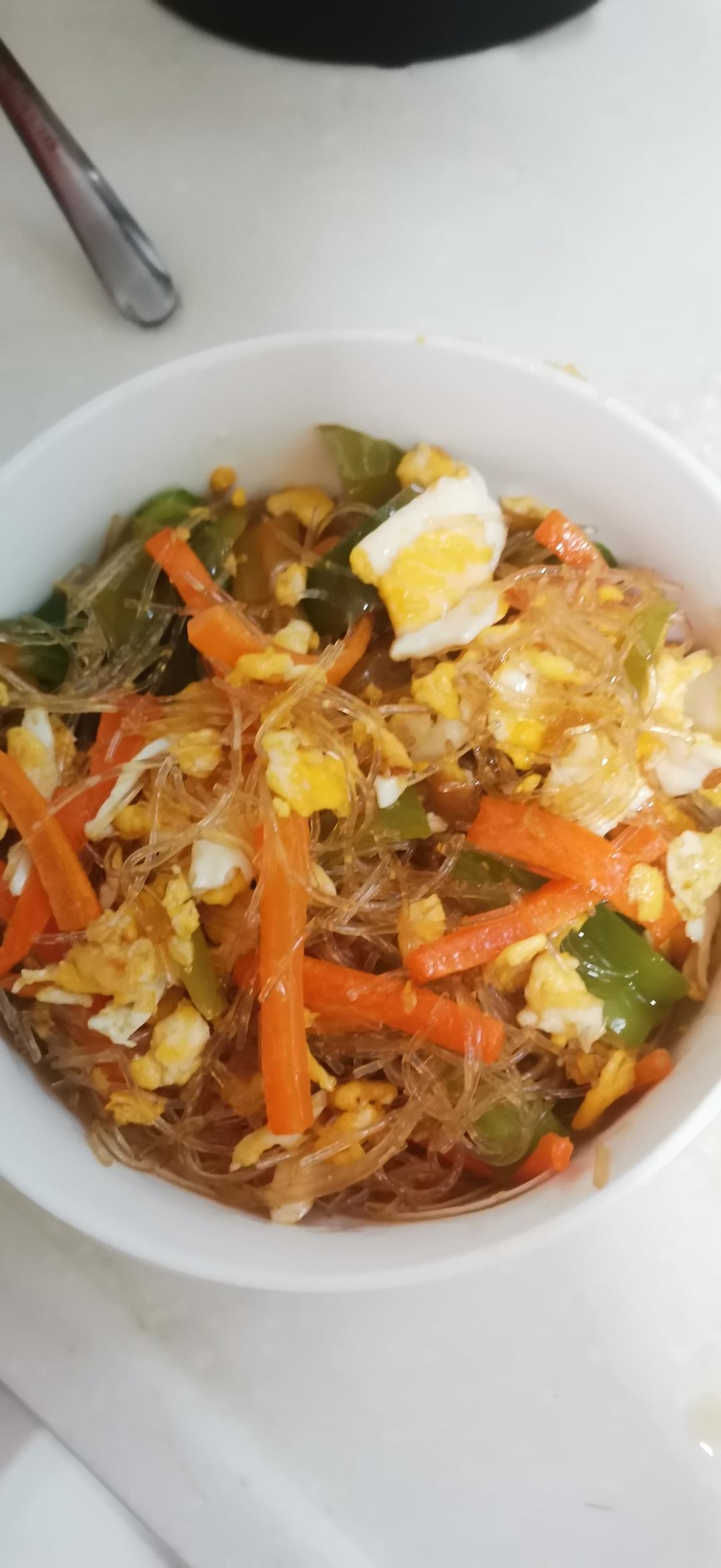 三丝鸡蛋炒粉😋超级懒人食谱，好吃不腻