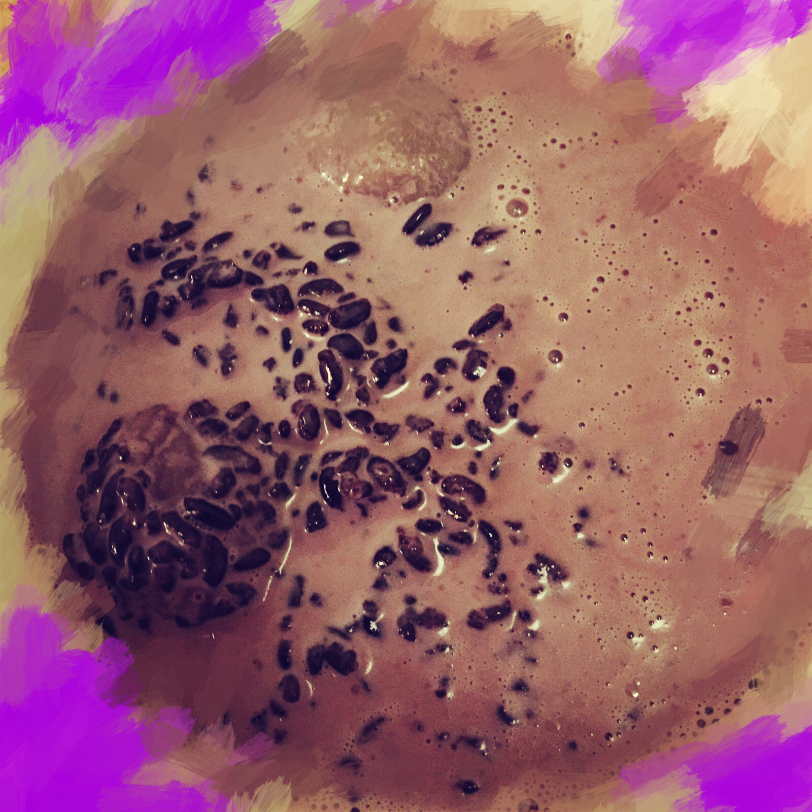 椰奶紫薯黑米露