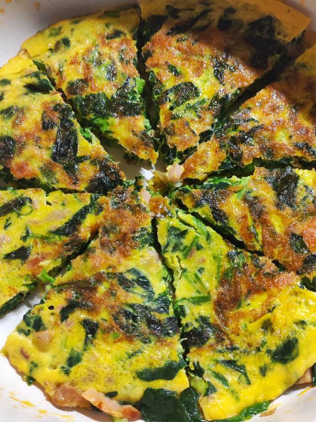 简易版菠菜鸡蛋卷懒人菜