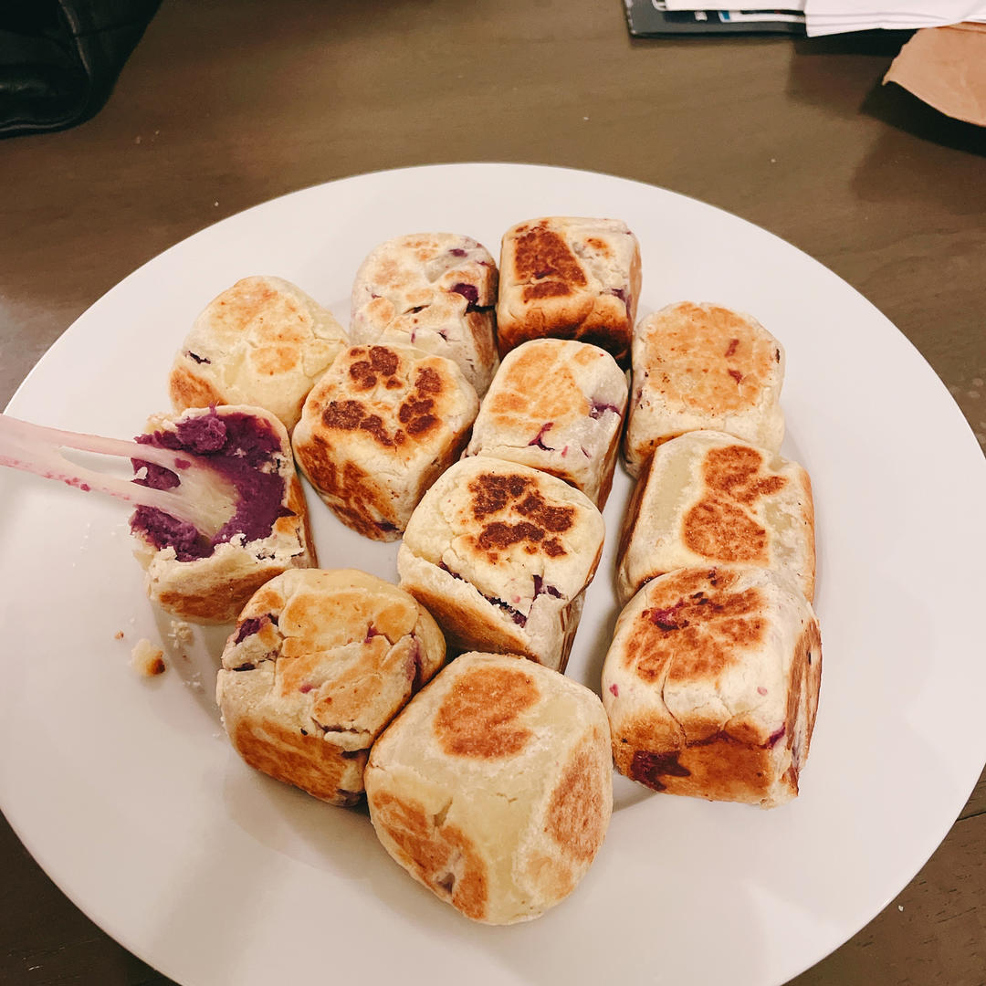 网红爆浆紫薯仙豆糕(低卡版)超长拉丝