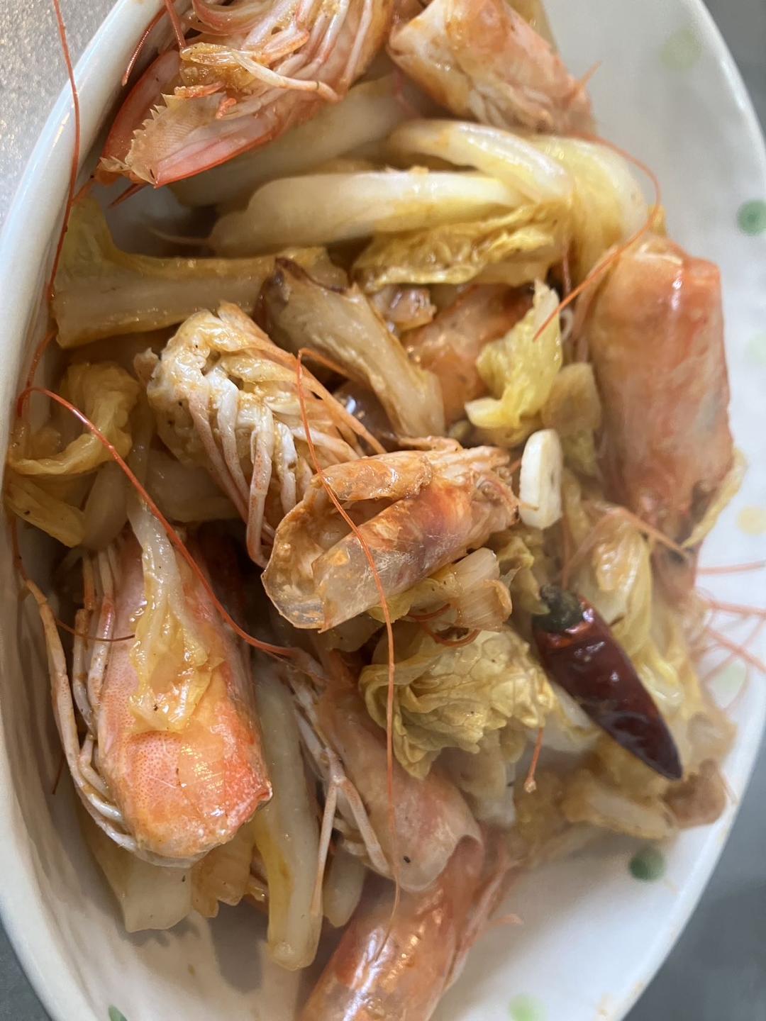 虾头炒大白菜