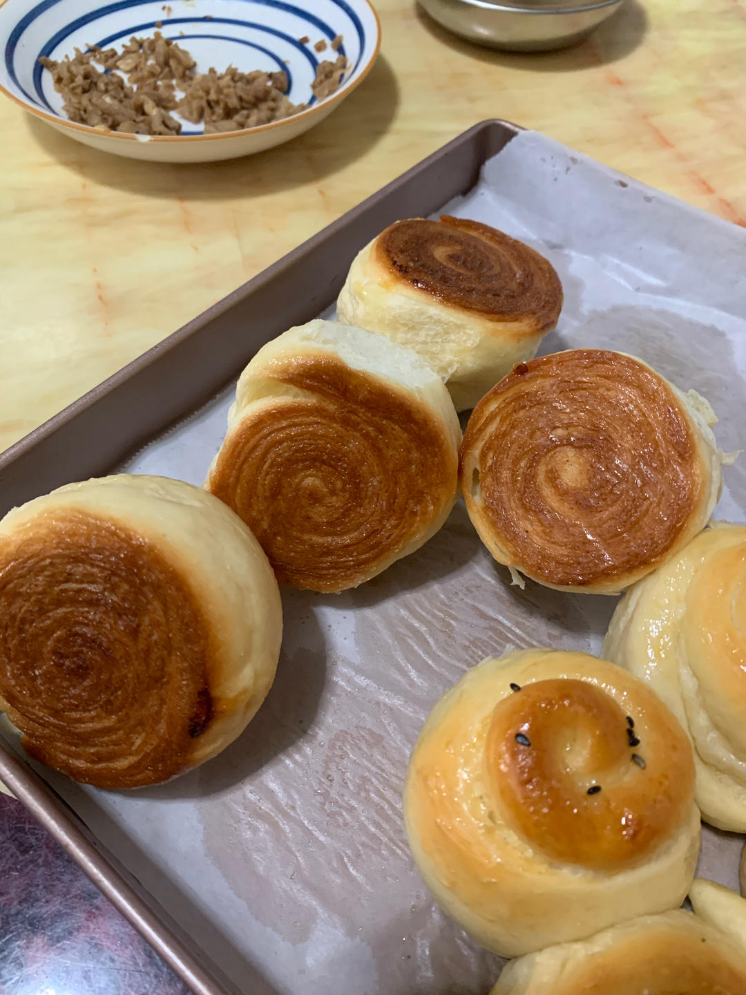 蜂蜜脆底小面包(一次发酵)