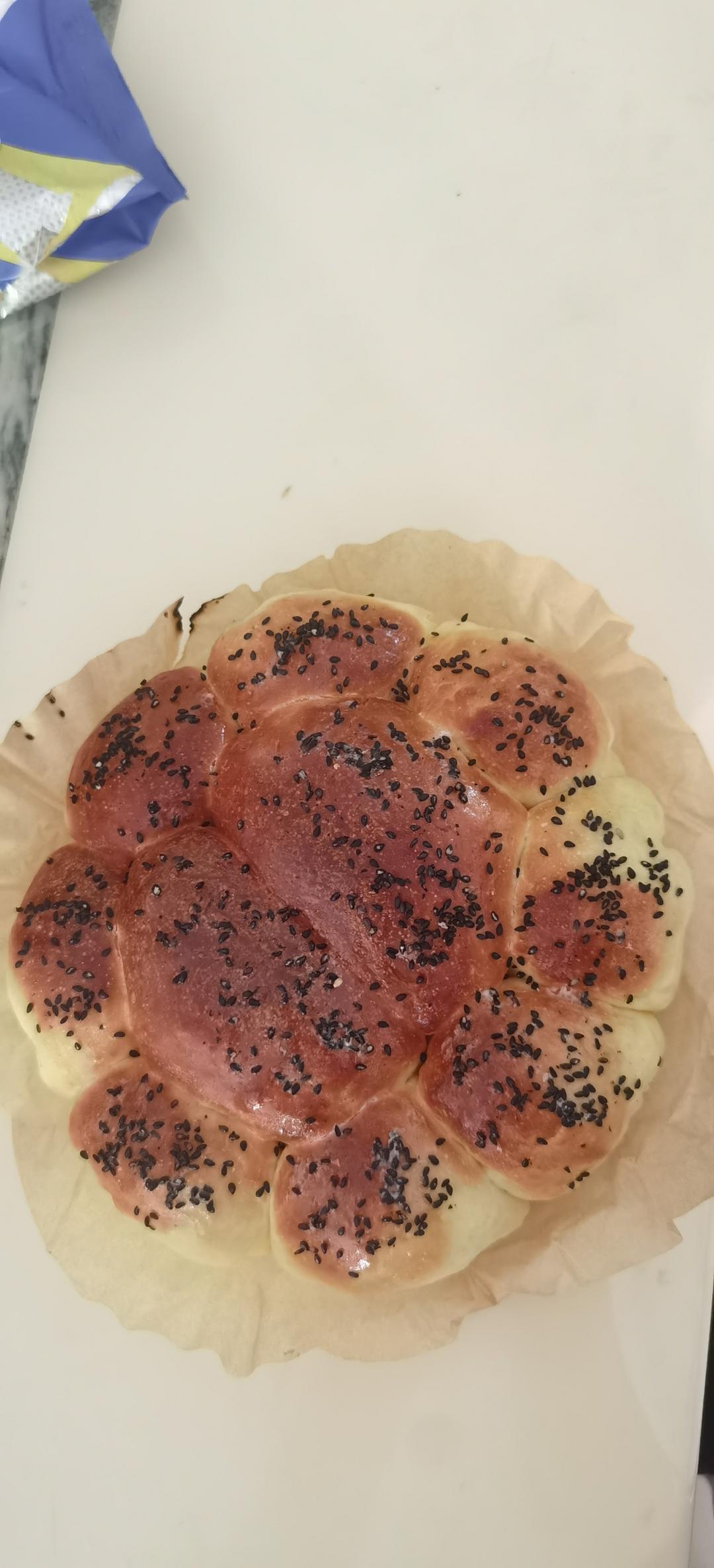 空气炸锅气泡面包！一次成功，不用揉面！