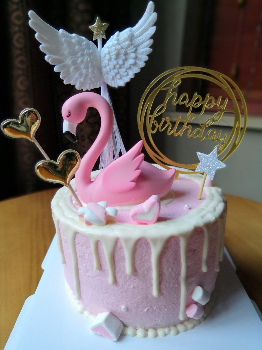 火烈鸟淋面蛋糕