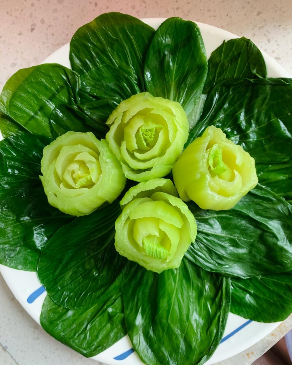🌺玫瑰上海青，来自夏日的浓浓爱意🥬