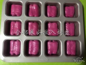火龙果餐包卷和日式牛奶餐包卷的做法 步骤15