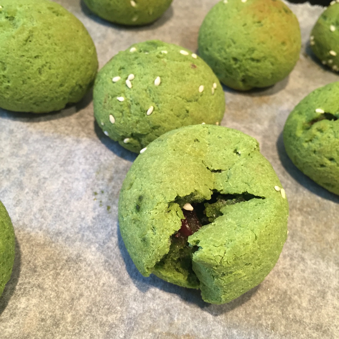 抹茶蔓越莓麻薯包（不回缩）