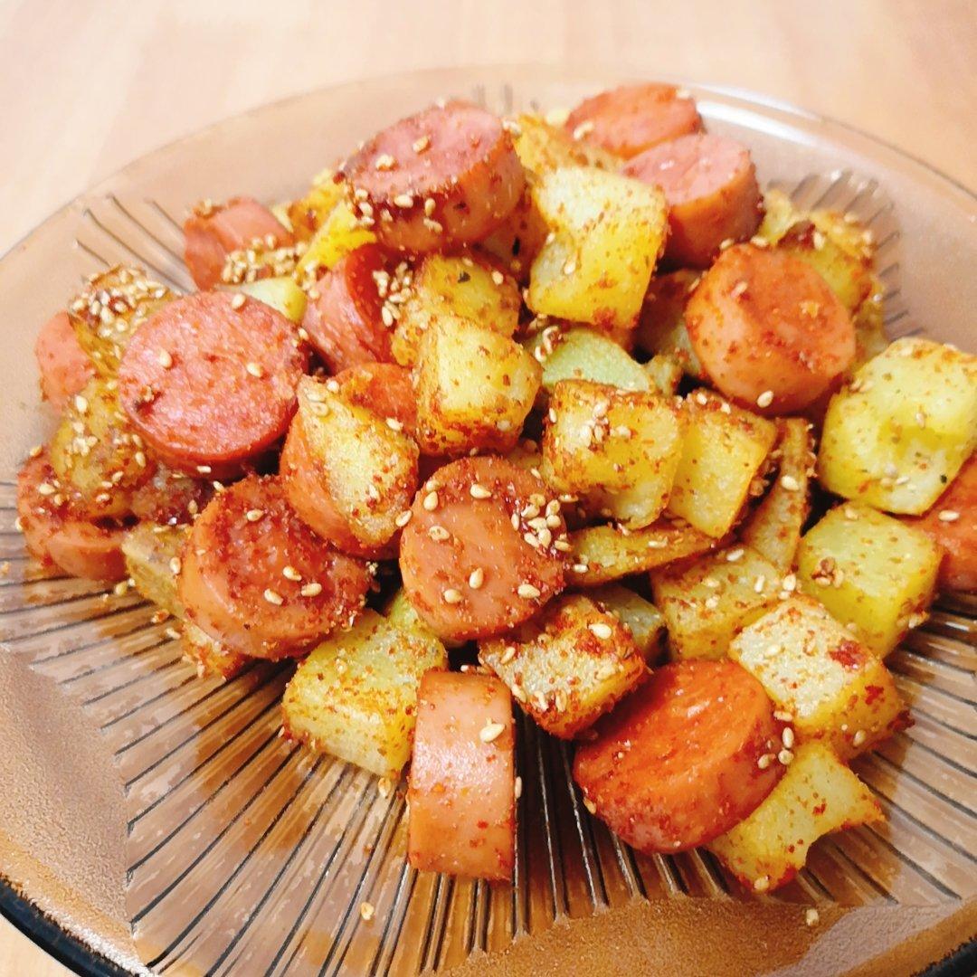 孜然火腿土豆丁
