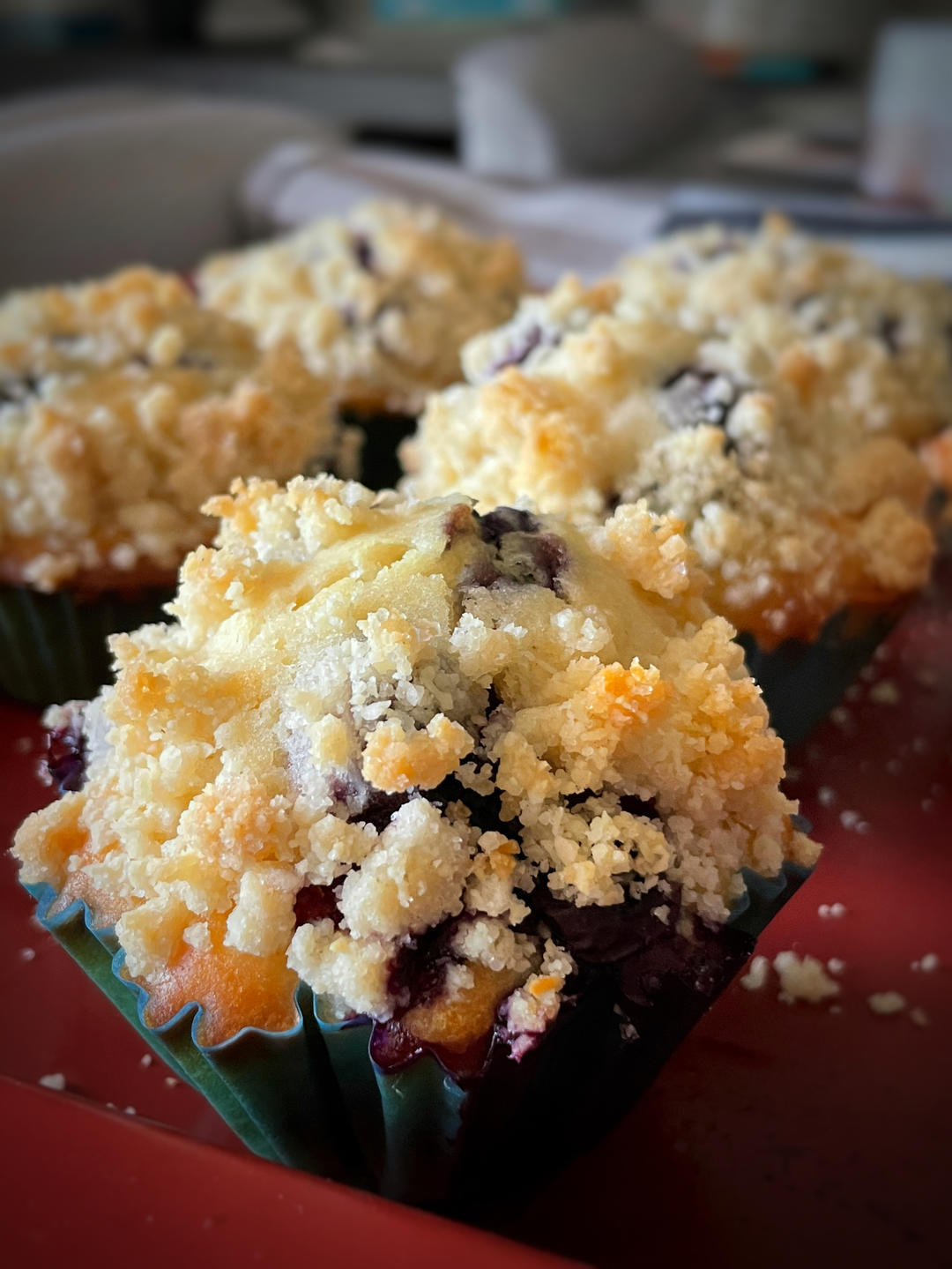 【萌萌大蘑菇头】酥粒蓝莓麦芬