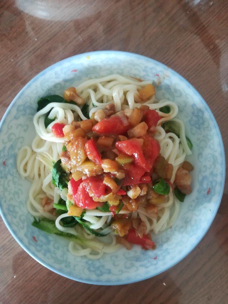 茄子肉丁打卤面