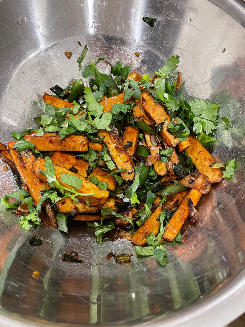 豆干炒蒜苗