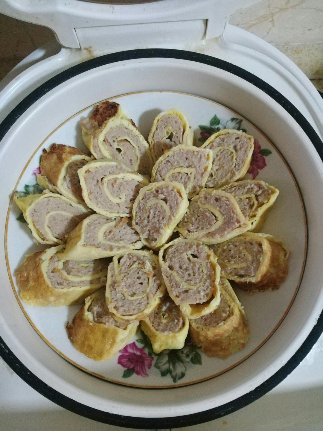 老爸的手艺---蒸肉蛋卷
