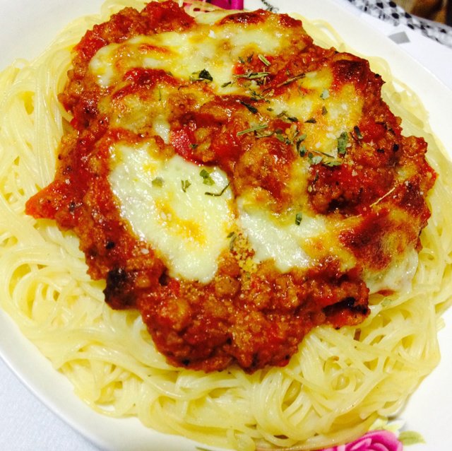 【秘制芝士肉酱焗意粉图片】ms.banana_下厨房