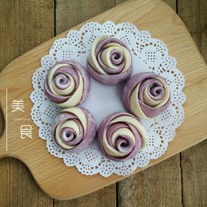 紫薯玫瑰花馒头的做法 步骤31