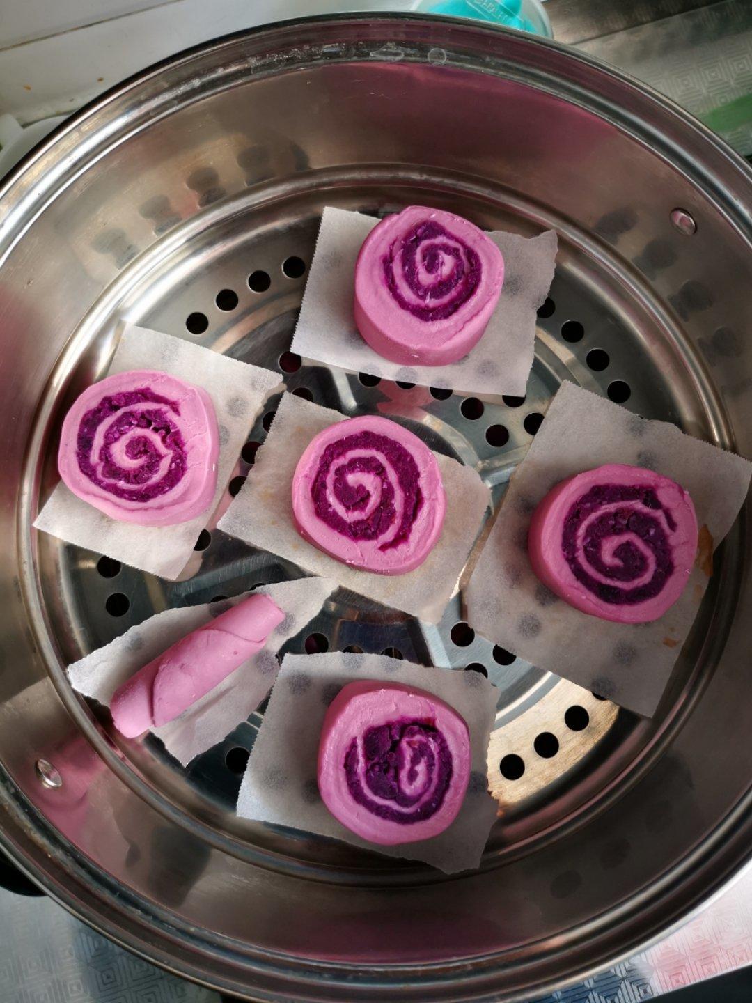 椰香紫薯馒头卷