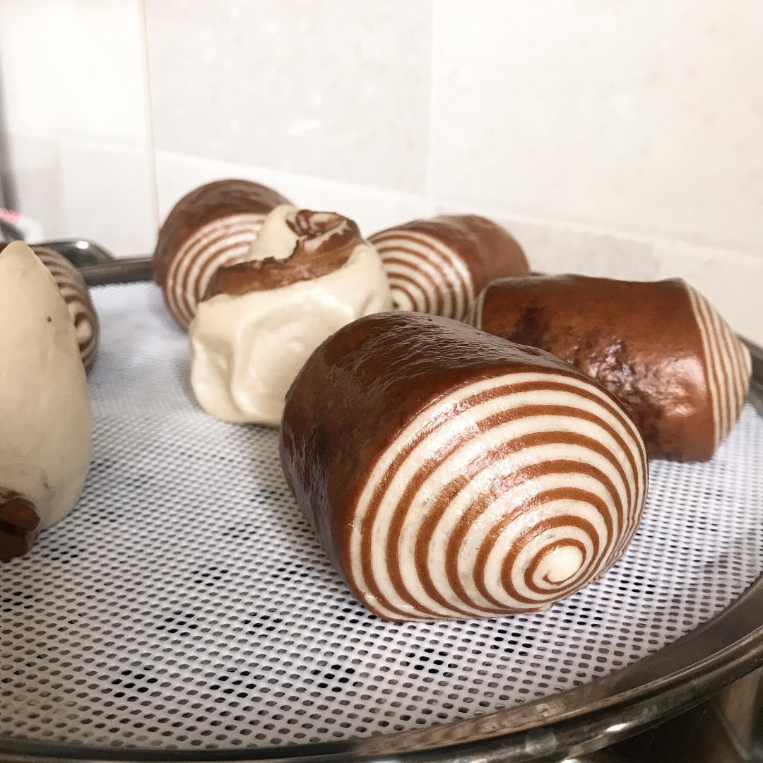 瓜瓜w做的可可双色馒头