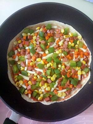 饺子皮版pizza平底锅披萨的做法 步骤4