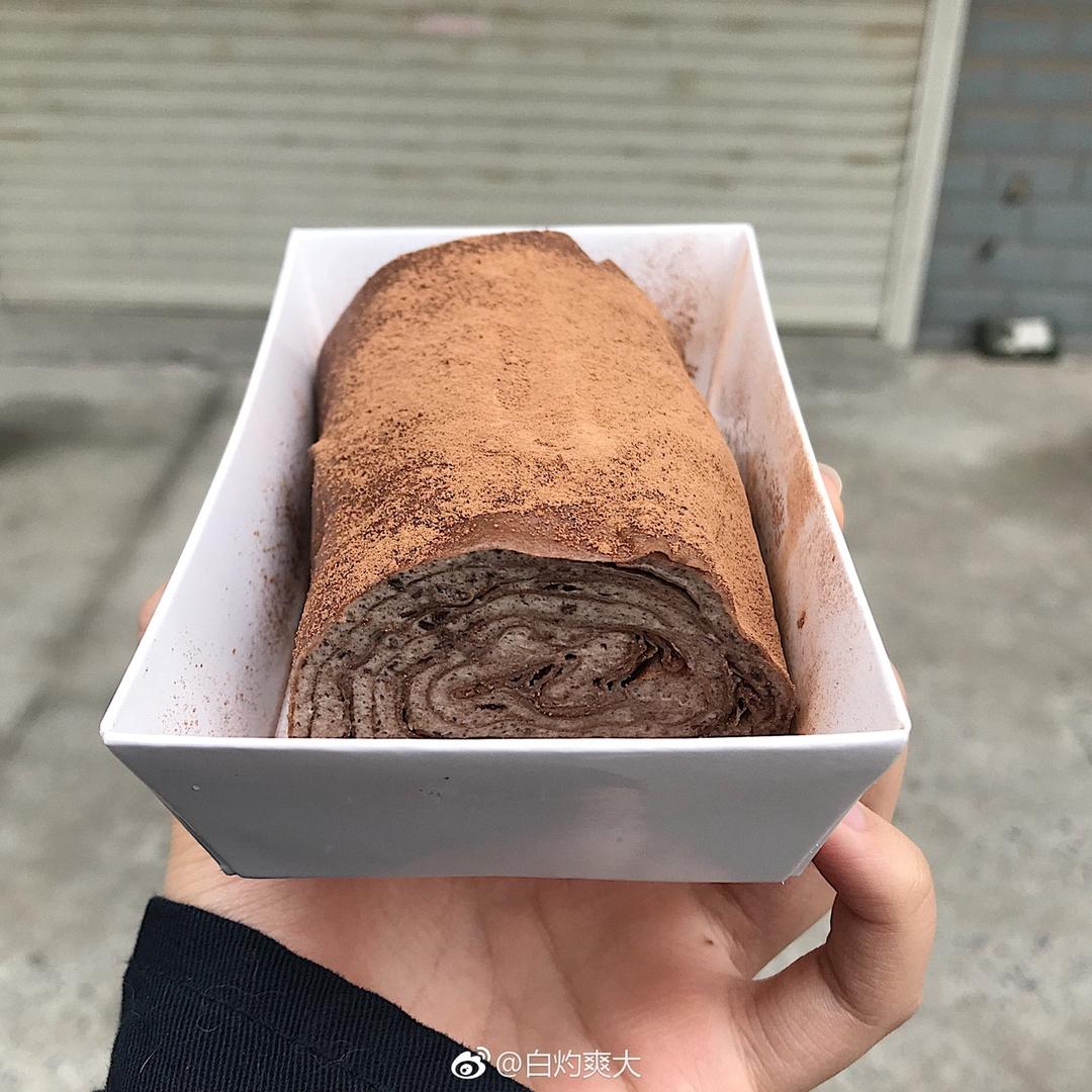 千层毛巾卷，原味、抹茶、巧克力三种口味