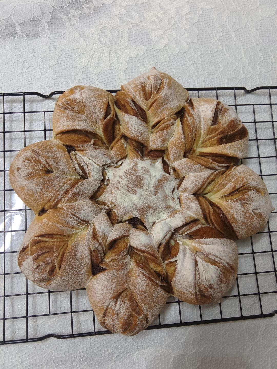 抹茶奶酥雪花面包