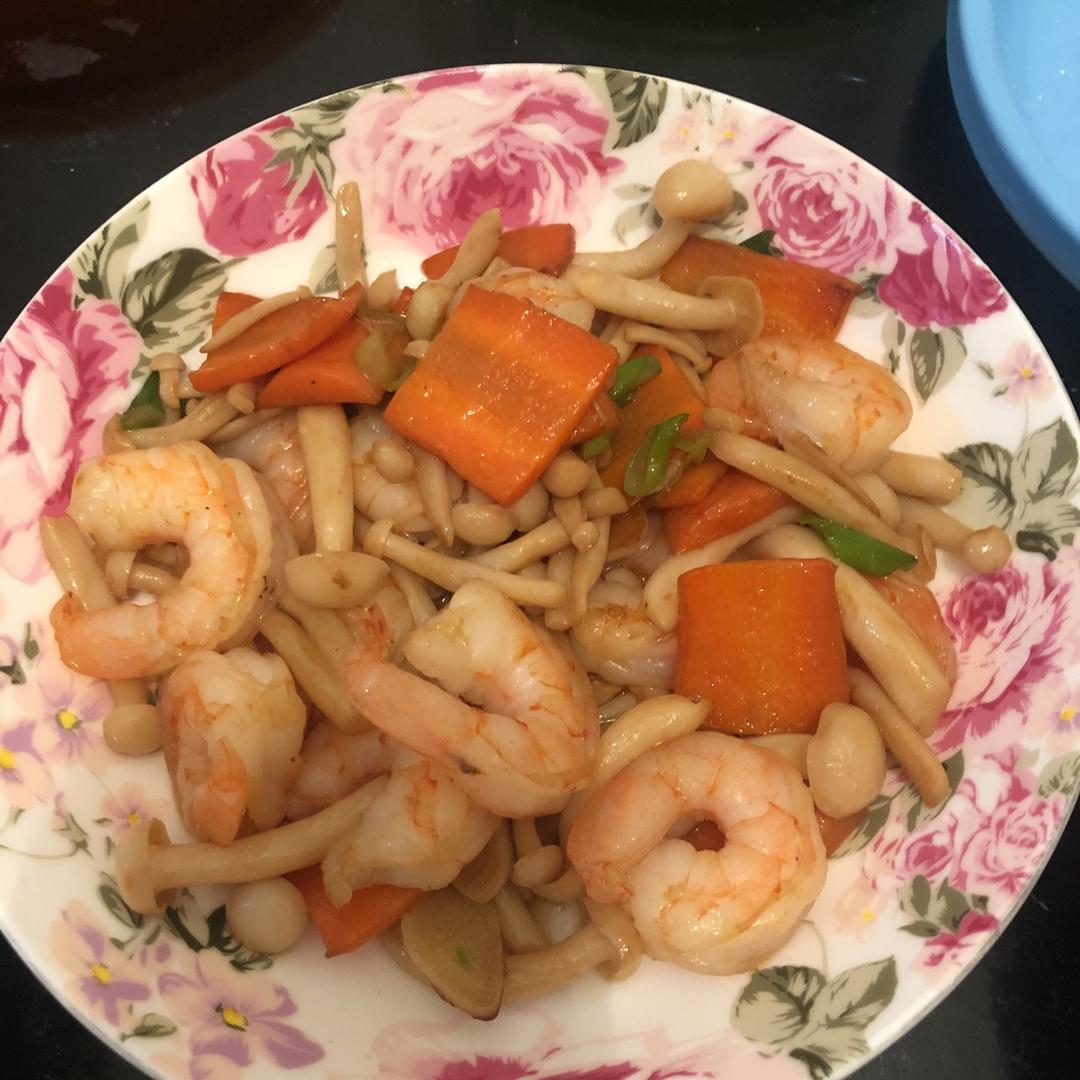 耗油虾仁白玉菇（快手小炒）