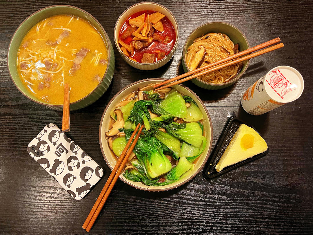 上海青炒香菇