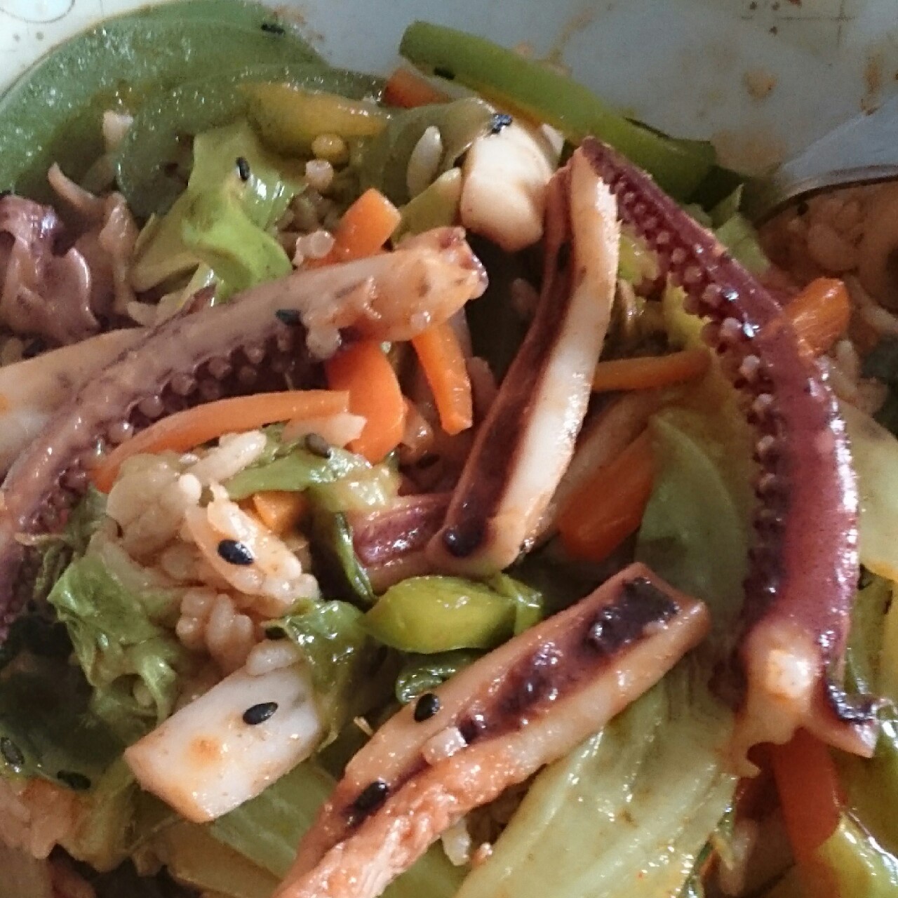 花样韩式鱿鱼拌饭