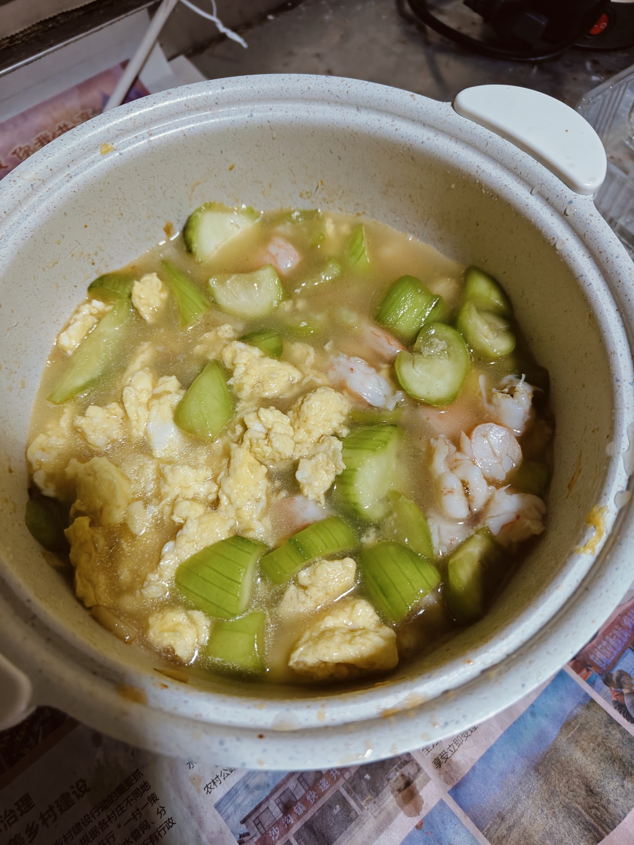 鸡蛋丝瓜虾仁汤的做法