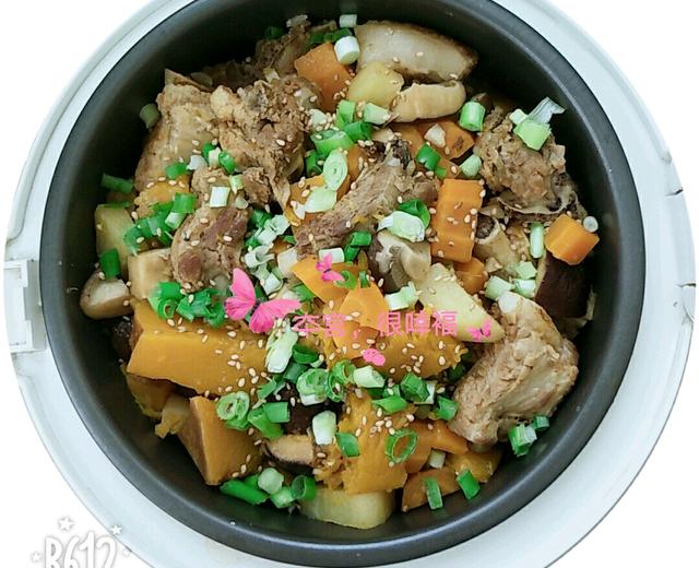 南瓜排骨闷饭的做法