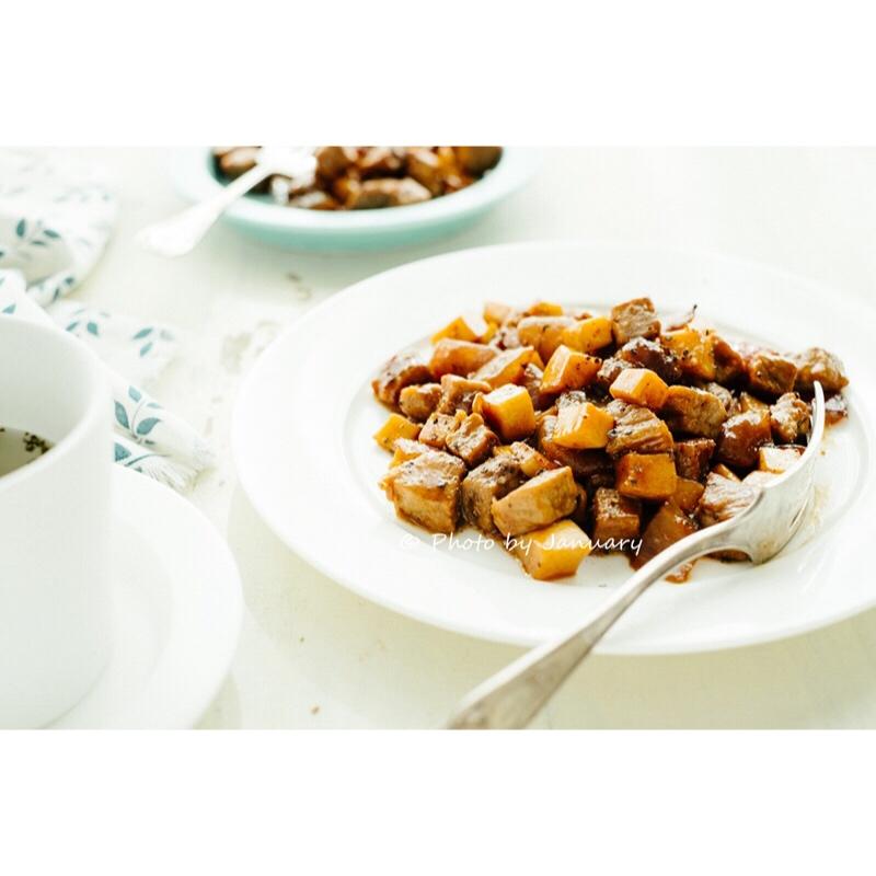 黑胡椒杏鲍菇牛肉粒