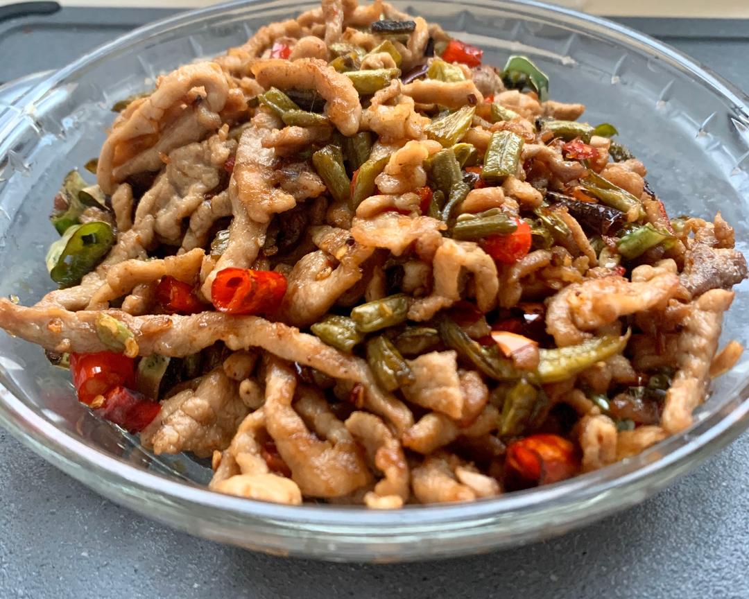 1人做过这道菜吃饭了没今天备份记录用料酸豆角炒肉的做法肉丝加盐