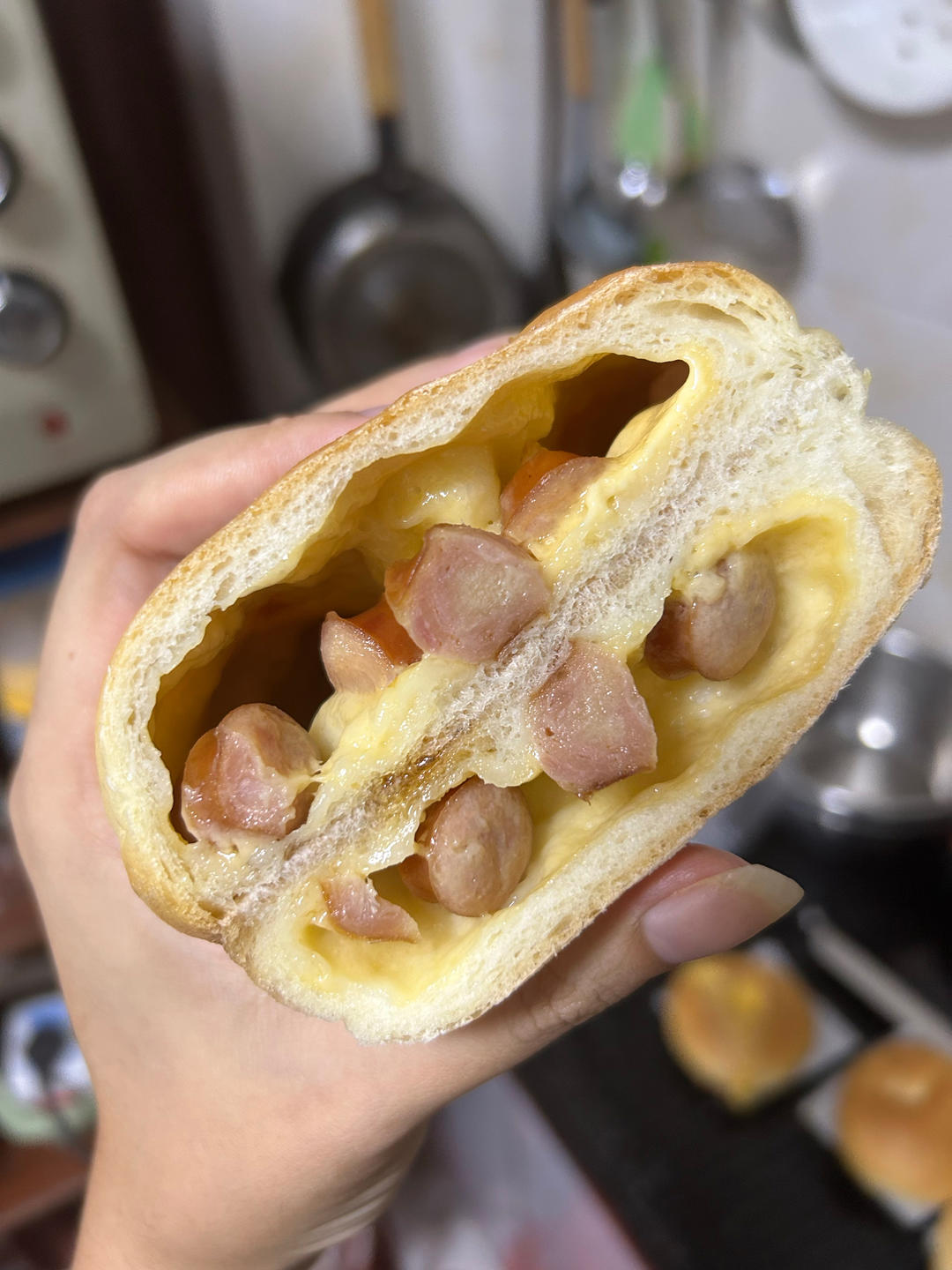 芝士脆肠贝果
