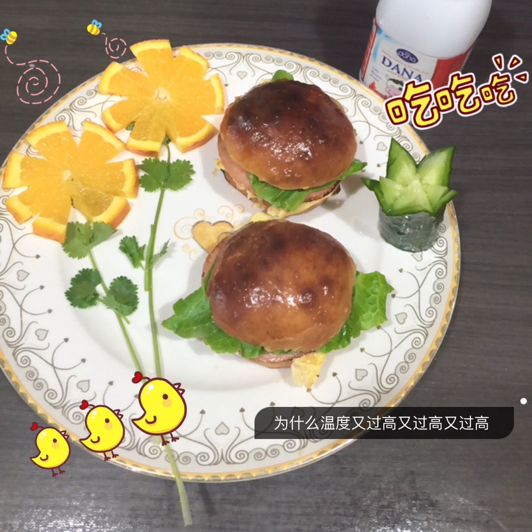 肯德基早餐汉堡轻松在家做 ---『玉米鸡肉汉堡包』