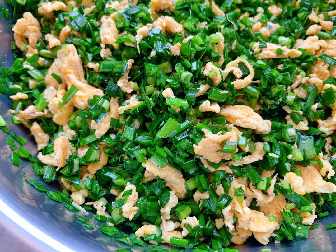 跳舞的宽粉做的韭菜鸡蛋饺子馅