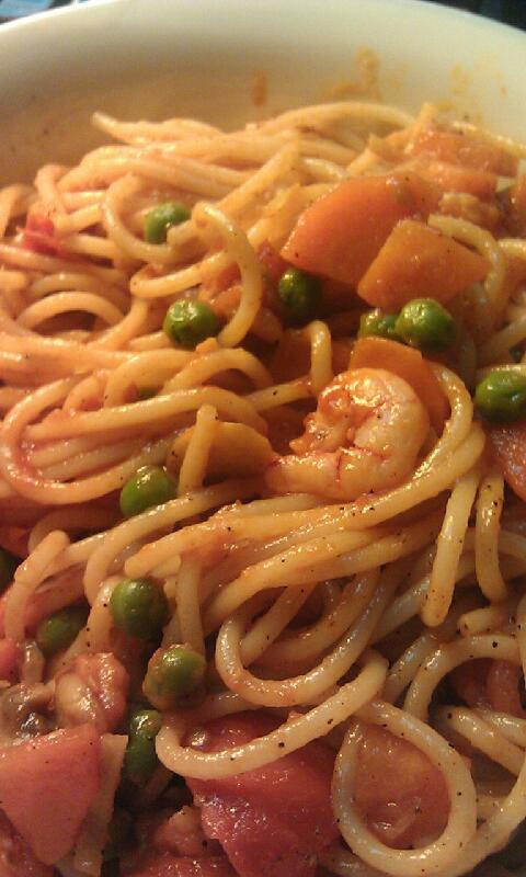 海鲜蘑菇炒意面