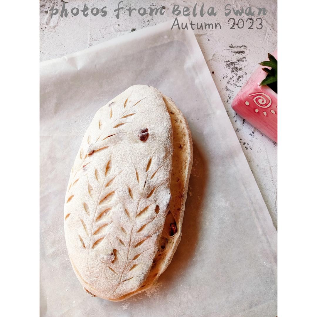 全麦蔓越莓核桃软欧包