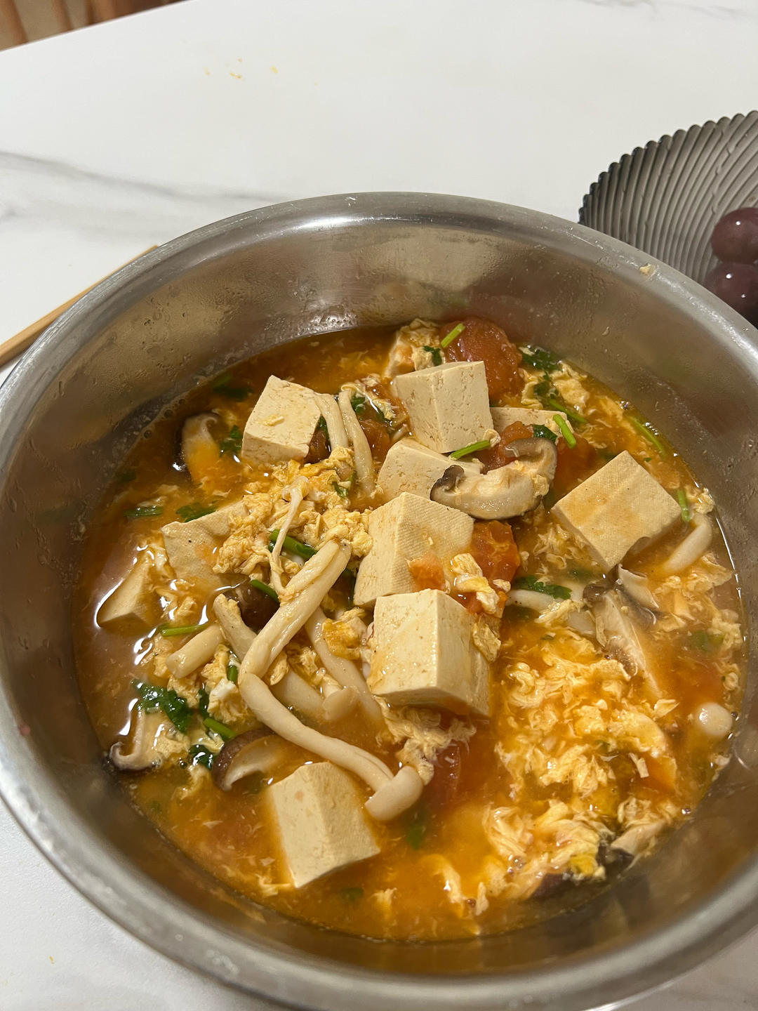 番茄豆腐鸡蛋汤
